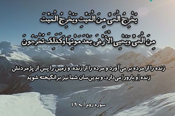 فیلم | تلاوت آیه 19 سوره روم با صوت «غلوش»