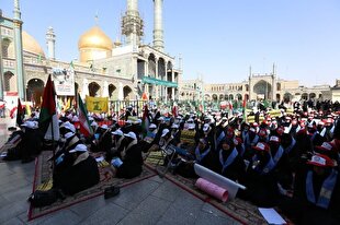 تجمع بزرگ «مرهم برای غزه» در قم برگزار شد + عکس