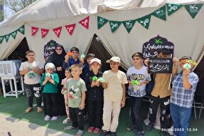 خدمت‌رسانی موکب «میهمانان کوچک امام حسین(ع)» در مرز تمرچین