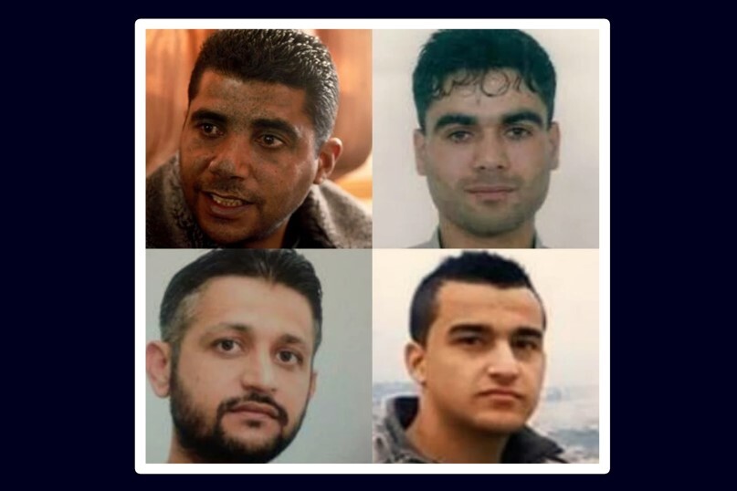 Zakaria Zubeidi, Mahmoud Ardah, Mohamed Qassem Ardah et Munadil Yaqoub Nfeiat